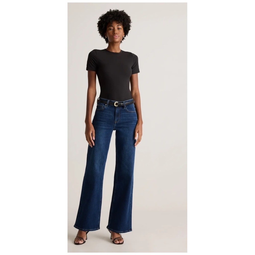 Quince Dark Blue Wide Leg Jeans